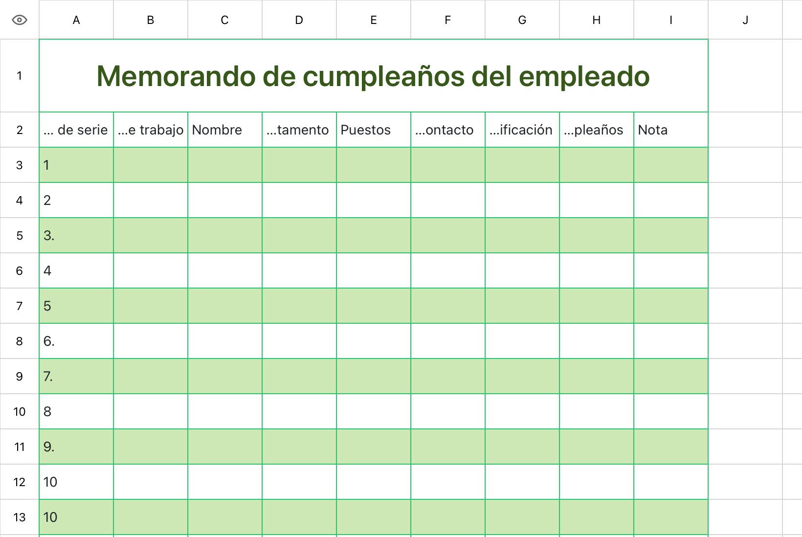 Memorando de cumpleaños del empleado